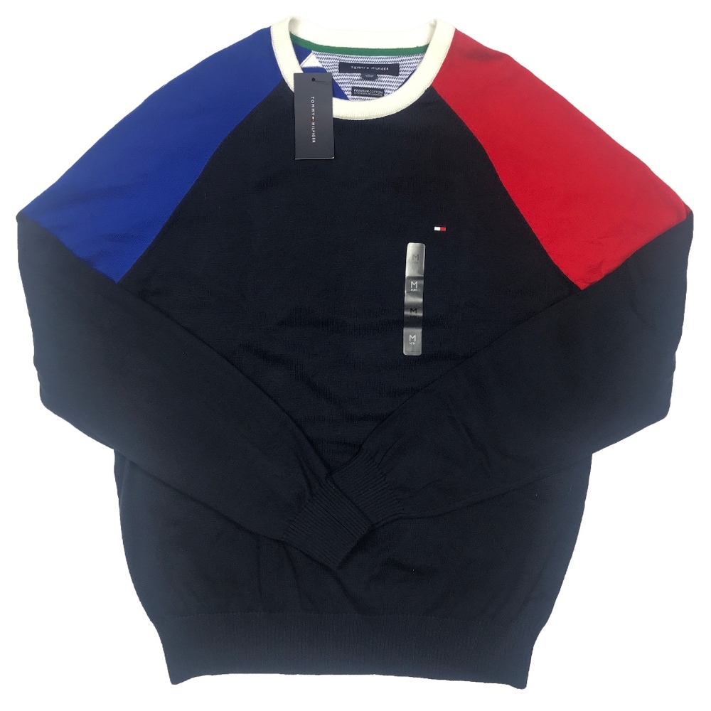 NEW Tommy Hilfiger Colorblocked Raglan Sweater